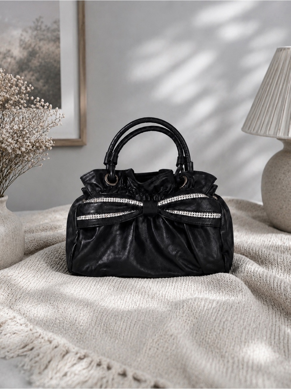 Black Old Money Glam Handbag
